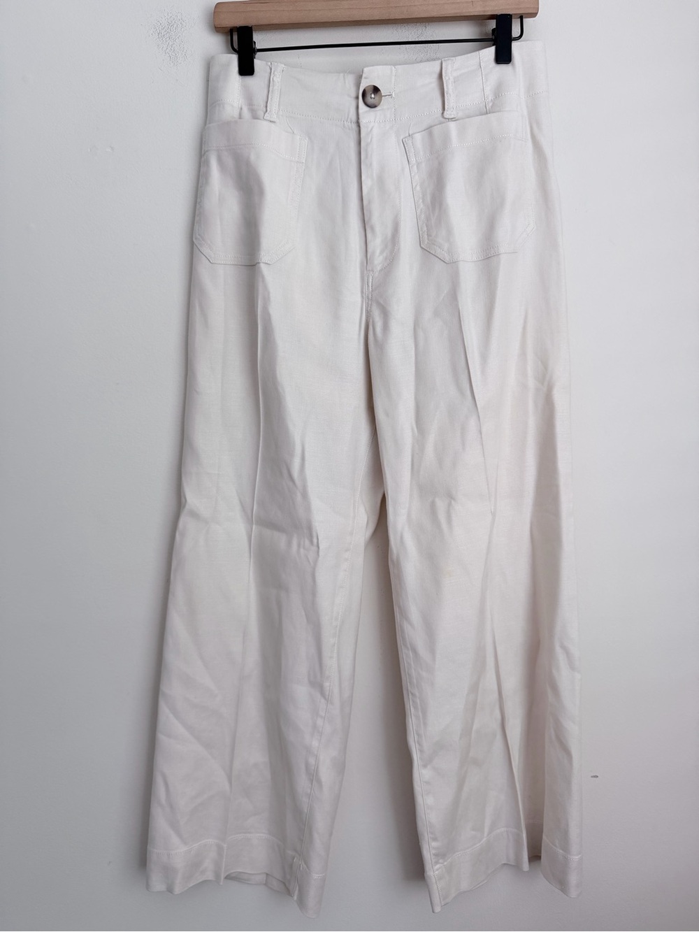 Anthropologie cream linen blend Maeve Colette pant size 4